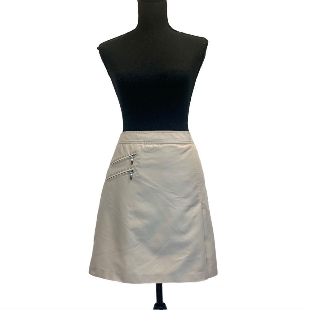 IZOD Golf beige tan brown skirt Sz 6 tennis